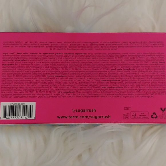 💖FIRM! NWT TARTE SUGAR RUSH KEEP CALM SUNNIES ON EYESHADOW PALETTE - Picture 3 of 7